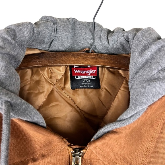 Wrangler NEW Workwear Hooded Shirt Jacket Relaxed Fit SZ XL - Picture 2 of 6